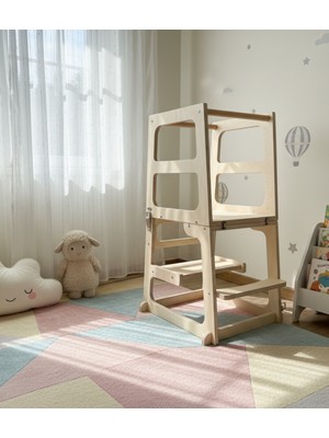 Özgürce Çocuklar Için Çok Fonksiyonlu Montessori Kule ve Masa Seti