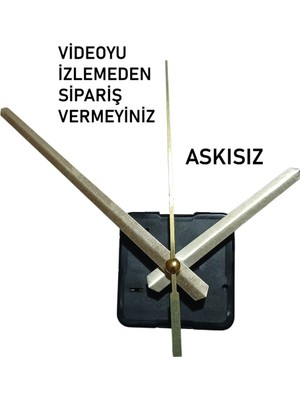 Cnr Shop Saat Mekanizması 14 mm Şaft Boyu Duvar Saat Mekanizma Sessiz Çalışır Akrep-Yelkovan-Saniye-(Askısız)