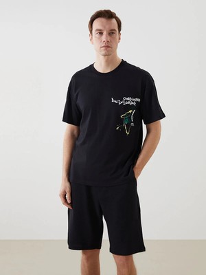 Lc Waikiki Yeni Sezon Bisiklet Yaka Kısa Kollu Baskılı Penye Erkek Tişört