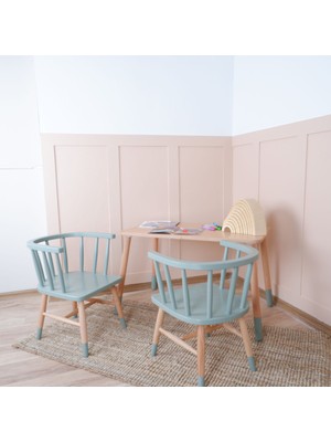 Özgürce Doğal Ahşap Montessori Masa ve Sandalye Seti, Çocuklar Için Güvenli ve Şık