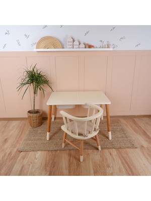 Özgürce Renkli Ahşap Montessori Masa ve Sandalye Seti, Çocuklar Için Eğlenceli ve Güvenli