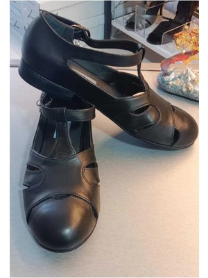 Bitangosu Siyah, Strapora, Swing, Lindy Hop, Dans ve Spor Ayakkabısı, Kapalı Burun, 2 cm Topuk, Düz Taban