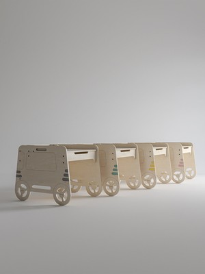 Özgürce Ahşap Çocuk Aktivite Masası, Montessori Tasarımı, 68×58×55 cm