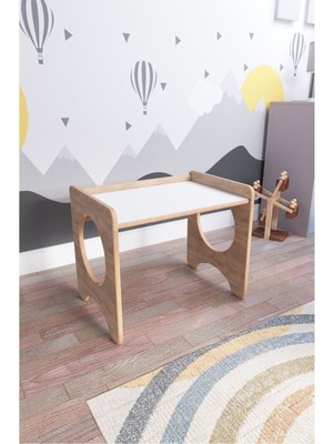 Özgürce Renkli Montessori Çocuk Oyun ve Çalışma Masası ve Sandalyesi Seti