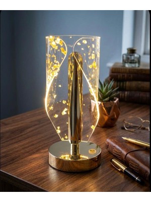 abnturk 3 Modlu Dekoratif USB Şarjlı Şık Görünümlü Masa Lambası 22CM Modern Abajur