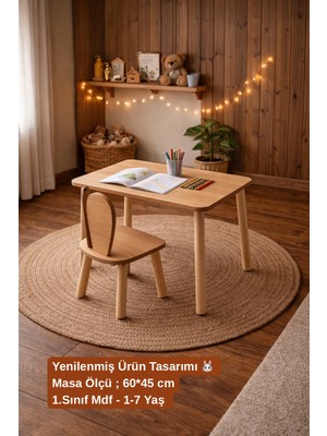 Özgürce Çocuk Aktivite Masa ve Sandalye Takımı, Montessori Temalı Oyun Seti