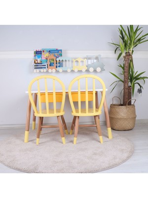 Özgürce Eğitici Ahşap Montessori Masa ve Sandalye Seti, Çocuklar Için Keyifli ve Güvenli Ortam