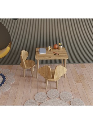 Özgürce Çocuklar Için Renkli Montessori Oyun ve Çalışma Masası Takımı