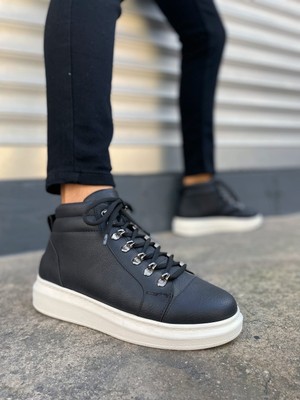 DMR Elegance JY206 Ottawa Bağcıklı Ortopedik Taban Cilt Erkek Spor Bot Cbt - Siyah