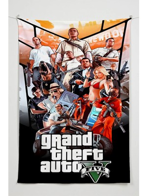 Charmbi Gamer Duvar Örtüsü -  Çok Renkli Anime Temalı Kumaş Oda Dekoru Tapestry