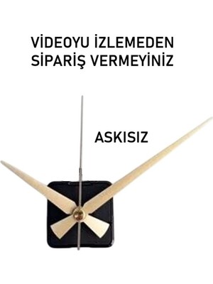Cnr Shop Saat Mekanizması 14 mm Şaft Boyu Sessiz Çalışır Saat Makinesi Akrep-Yelkovan-Saniye-(Askısız)