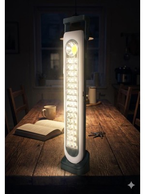 abnturk 45 LED ile Şarjlı Işıldak . Kaymaz Tabanlı ve Ergonomik Tutma Kollu ve Solar Özellikli ve Şarj Edilebilir 5 Mod Aydınlatma