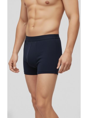 Balkonda Erkek Boxer Şort 4'lü Paket Esnek Pamuklu Slim Fit - Galaksi