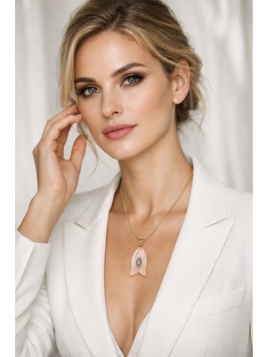 Solare Accessories Pembe Kuvars Doğal Taş Kolye – Sevgi & Pozitif Enerji