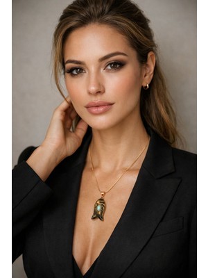 Solare Accessories Kaplan Gözü Doğal Taş Kolye – Güç, Özgüven ve Şans