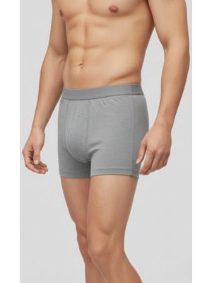 Balkonda Erkek Boxer Şort 4'lü Paket Esnek Pamuklu Slim Fit - Galaksi