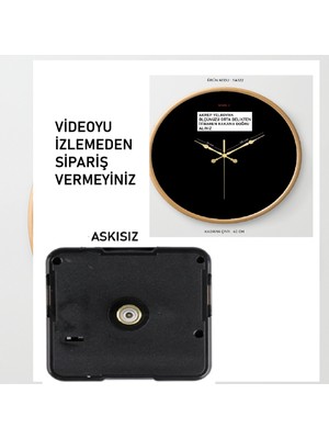 Cnr Shop Saat Mekanizması 14 mm Şaft Boyu Akar Sessiz Duvar Saat Mekanizması, Akrep-Yelkovan-Saniye-(Askısız)