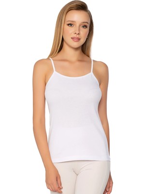 Gümüş 3008 12'li Kadın Ribana Ip Askı Düz Biye Atlet