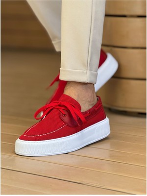 Mooien MN2602 - Triko Erkek Ayakkabı Kırmızı