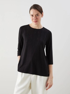 Lc Waikiki Yeni Sezon Bisiklet Yaka Taşlı Kadın Bluz