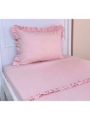 Özgürce Baby Pink Fırfırlı Tek Kişilik Nevresim Takımı, Şık ve Rahat Uyku Ortamı