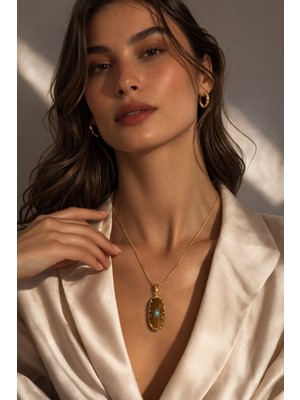 Solare Accessories Kaplan Gözü Doğal Taş Kolye – Şans, Özgüven ve Koruyucu Enerji