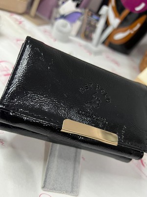 Rugan Suni Deri Mıknatıslı Lux Cüzdan Siyah