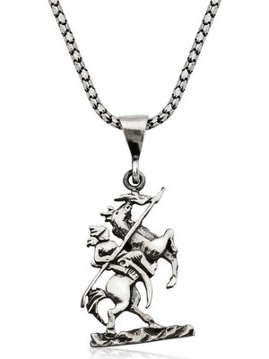 Skygo Gümüş Göktürk Süvarisi Kolye