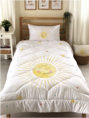 Özgürce Güneş Desenli Kapitone Yatak Örtüsü, Şık ve Renkli Dekoratif Yorgan