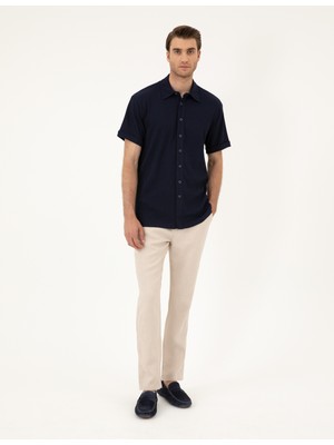 Pierre Cardin Erkek Bej Carrot Fit %100 Keten Kanvas Pantolon 50285714-VR011