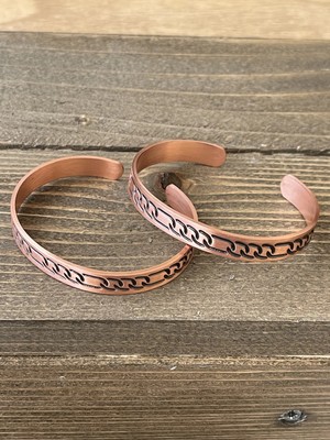Aida Jewelss 2 Adet El Yapımı Saf Bakır Bilekik , Ayarlanabilir Ölçü 2li Bakır Bileklik