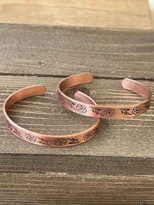 Aida Jewelss 2 Adet El Yapımı Saf Bakır Bilekik , Ayarlanabilir Ölçü 2li Bakır Bileklik