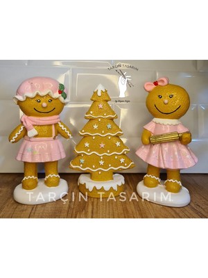 Tarçın Tasarım 3'lü Kurabiye Adam Biblo/dekor,gingerman,sunum,yeni Yıl (Handmade)
