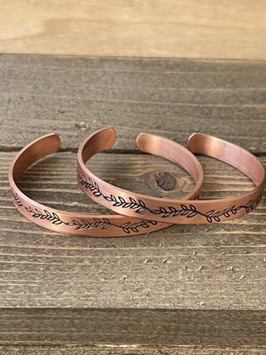 Aida Jewelss 2 Adet El Yapımı Saf Bakır Bilekik , Ayarlanabilir Ölçü 2li Bakır Bileklik