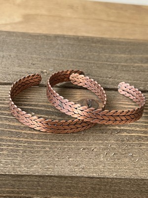 Aida Jewelss 2 Adet El Yapımı Saf Bakır Bilekik , Ayarlanabilir Ölçü 2li Bakır Bileklik