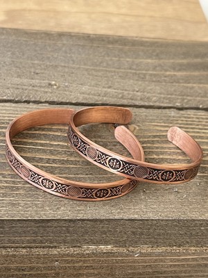 Aida Jewelss 2 Adet El Yapımı Saf Bakır Bilekik , Ayarlanabilir Ölçü 2li Bakır Bileklik