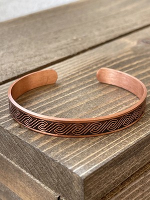 Aida Jewelss El Yapımı Motif Işli Bakır Bileklik , Ayarlanabilir Ölçü Saf Bakır Bileklik 3