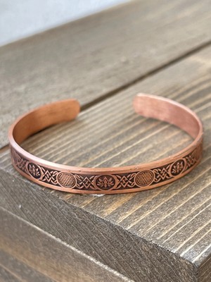Aida Jewelss El Yapımı Motif Işli Bakır Bileklik , Ayarlanabilir Ölçü Saf Bakır Bileklik 6
