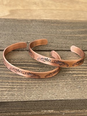 Aida Jewelss 2 Adet El Yapımı Saf Bakır Bilekik , Ayarlanabilir Ölçü 2li Bakır Bileklik