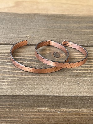 Aida Jewelss 2 Adet El Yapımı Saf Bakır Bilekik , Ayarlanabilir Ölçü 2li Bakır Bileklik
