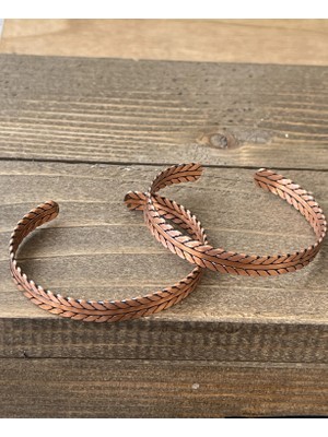 Aida Jewelss 2 Adet El Yapımı Saf Bakır Bilekik , Ayarlanabilir Ölçü 2li Bakır Bileklik