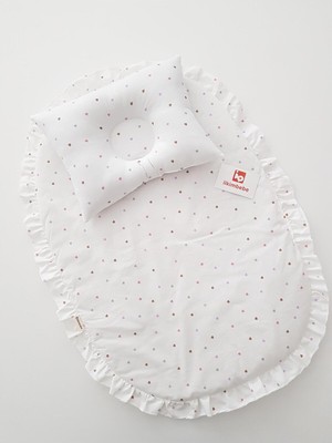 Özgürce Renkli Kalpli Fırfırlı Yastıklı Bebek Alt Açma Takımı