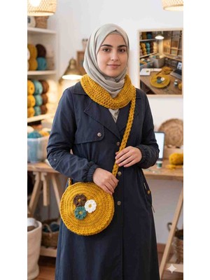 Bishop Hardal Sarısı Zarif Örgü Çanta