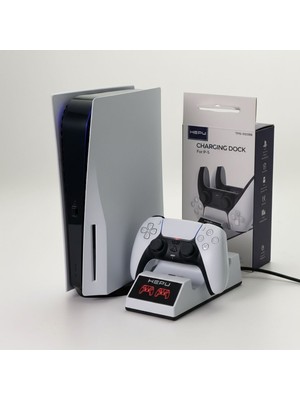 Dexxony Playstation 5 Gamepad Şarj Cihazı, LED Göstergeli Ps5 Çiftli Şarj Istasyonu Type-C Hızlı Şarj Standı
