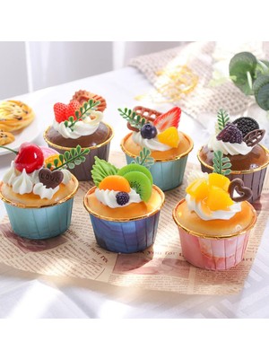 Dekoratif Muffin Kek Buzdolabı Magnet - Gerçekçi Görünüm Meyveli Mıknatıslı Mutfak Aksesuarı 1 Adet