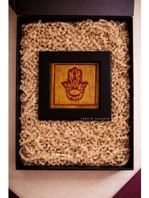 Tarçın Tasarım El Yapımı Linol Baskı Çalışması,rustik Duvar Sanatı,cam Çerçeveli