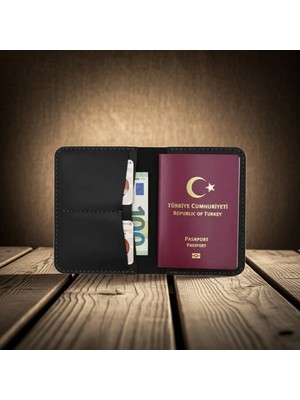 Minimalim Leather Craft Pasaport & Seyahat Cüzdan Kılıfı Hakiki Deri El Yapımı