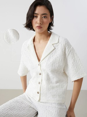 Lc Waikiki Yeni Sezon Loose Fit Dokulu Kadın Gömlek