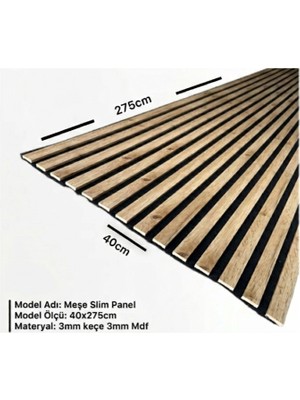 Freehome Mdf Ahşap Akustik Duvar  Paneli - 40 x 275 cm - Koyu Meşe