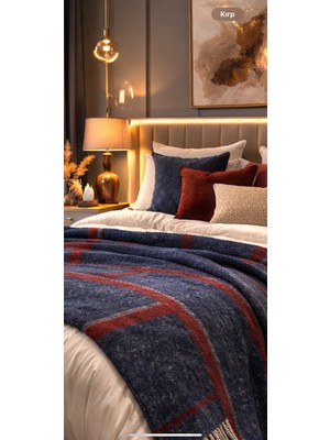Özyün %100 Doğal Tek Kişilik Yün Battaniye 160X220CM – Kalın Dokulu Ekose – Siyah Lacivert – Kışlık Tv Battaniyesi-Koltuk -Kamp ⛺️